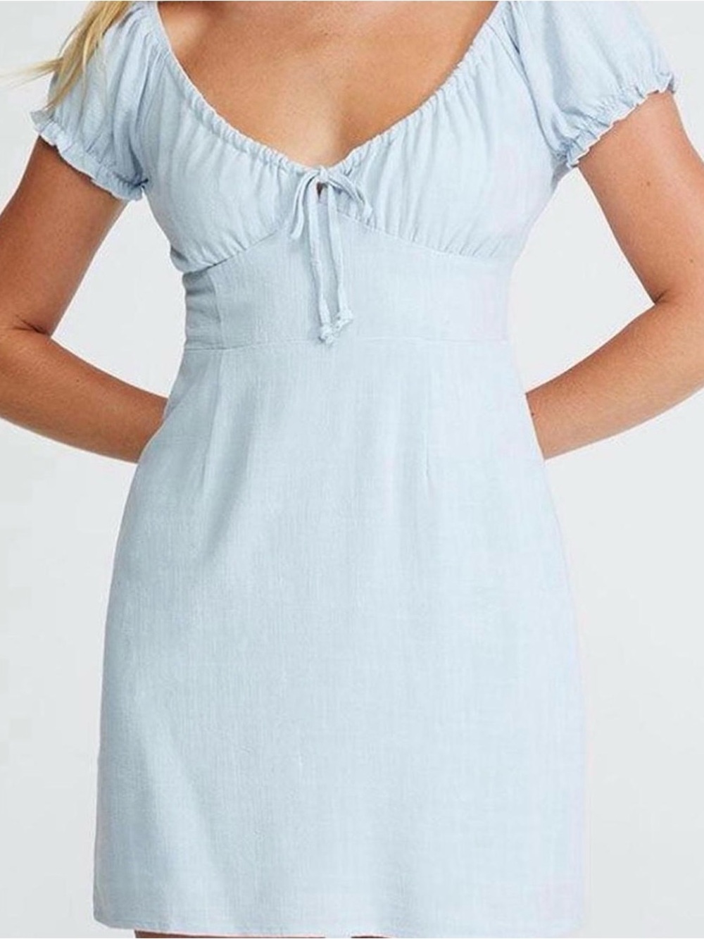 PacSun Blue Tie-Front Mini Dress